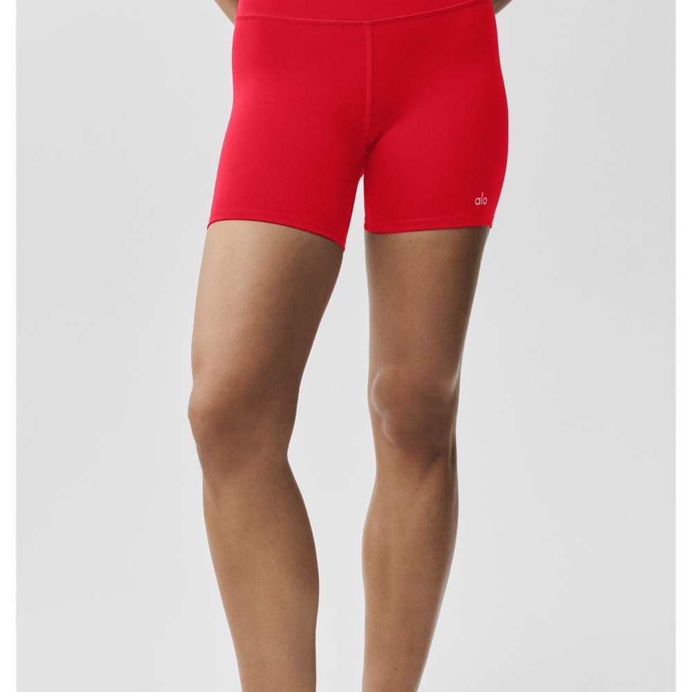 ALO Yoga Red Racerback Sports Bralette plus biker shorts. Selling as a set - Picture 4 of 13
